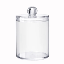 ROUND transparent cotton swab organizer container