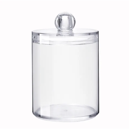 ROUND transparent cotton swab organizer container