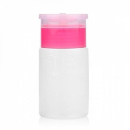 Liquid pump, transparent with a pink cap
