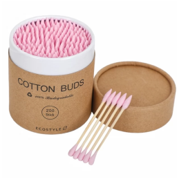 Colored cotton buds, in an ECO box, SHARP, 200 pcs.