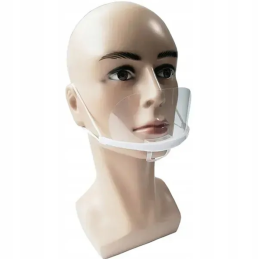 Protective transparent plastic face mask