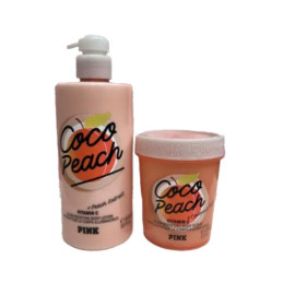 Victoria's Secret Coco Peach Body Lotion & Scrub Set