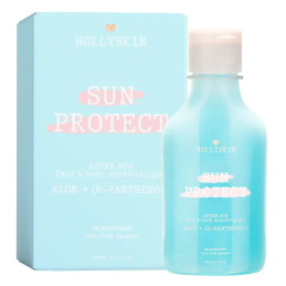 Hollyskin, Заспокійливий гель після засмаги з алое віра та д-панетнолом Sun Protect, 100мл