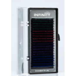 Infinity вії омбре 20 ліній CC 0.07 12 mm (зелені, червоні, фіолетові, сині)