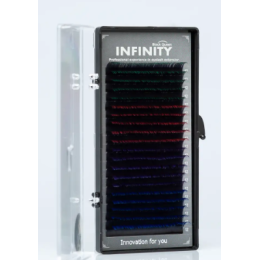 Infinity ресницы омбре 20 линий CC 0.07 12 mm (зеленые, красные, фиолетовые, синие)