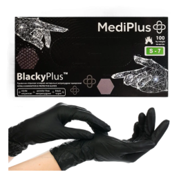 Medi Plus, nitrile gloves S, black (in a pack of 100 pcs.)