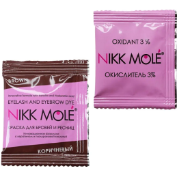Nikk Mole Фарба + окислювач для брів та вій Brown, саше, 5 мл