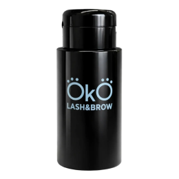 Баночка з помпою чорна OKO Lash&Brow, 200мл