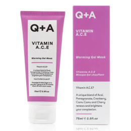 Q+A, Vitamin A. C. E. Warming Gel Mask, Multivitamin face mask, 75 ml