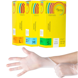 SanGig Vinyl gloves, transparent (in a pack of 100 pcs.)