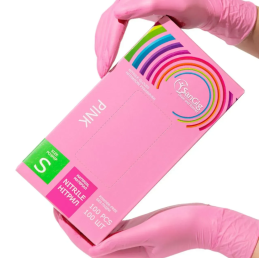 SanGig Nitrile Gloves, Pink (100 pcs)