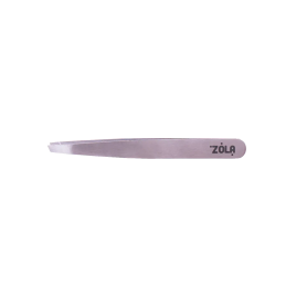 Zola Пинцет профессиональный для бровей Silver скошенный
