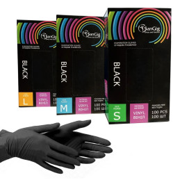 SanGig Black vinyl gloves (pack of 100 pcs.)