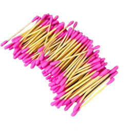 Cotton buds on a wooden base, 100pcs