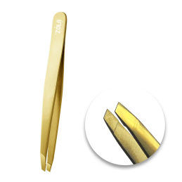 Zola Пинцет профессиональный для бровей Gold скошенный